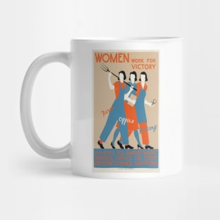 Women Work WWII Poster Mug